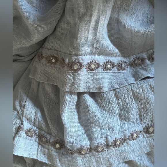Free People pale blue gauze-cotton embellished dress - Picture 4 of 8